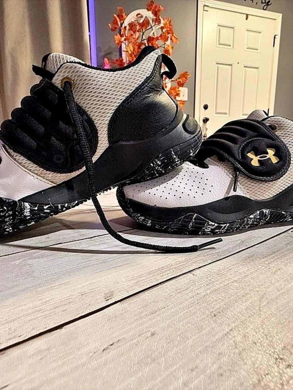 Under Armour Embiid One 'Goldmind' Black & White Sneakers